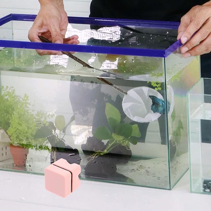 Mipcase Magnetic Fish Tank Brush 1.25 Inch Aquarium Glass with Scraper for Small Fish Tank Accessories and