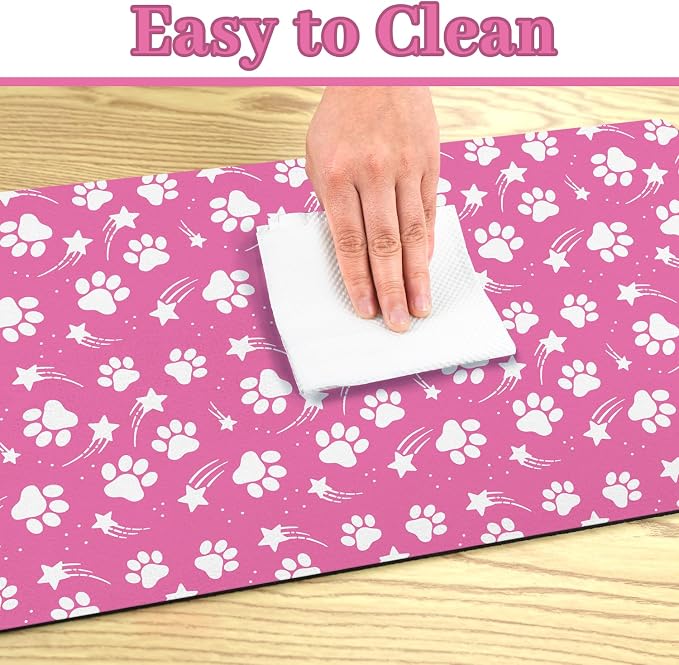 Dog Food Mat 24x32 Inch Pet Feeding Absorbent Mats for Floor Dog Cat Water Bowl Placemat Non-Slip Washable Pet Food and Water Mat