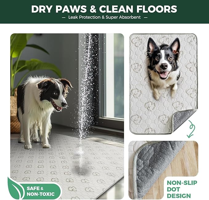 FXW Washable Pee Pads for Dogs, Puppy Pads with Super Absorbent, Specifically Designed for FXW Rollick/Homeplus 32/40/45inch 8 Panels Dog Playpen, 71" Square, Khaki, 1 Pack