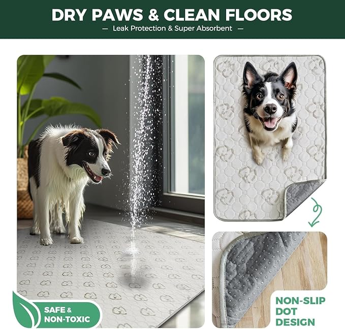 FXW Washable Pee Pads for Dogs, Puppy Pads with Super Absorbent, Specifically Designed for FXW Rollick/Homeplus 32/40/45inch 8 Panels Dog Playpen, 71" Square, Khaki, 2 Packs