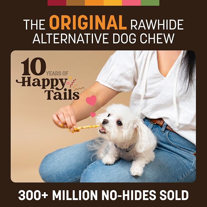Earth Animal No Hide Stix - Long Lasting Rawhide Free Small Dog Chews Sticks, Chicken - 30 Count
