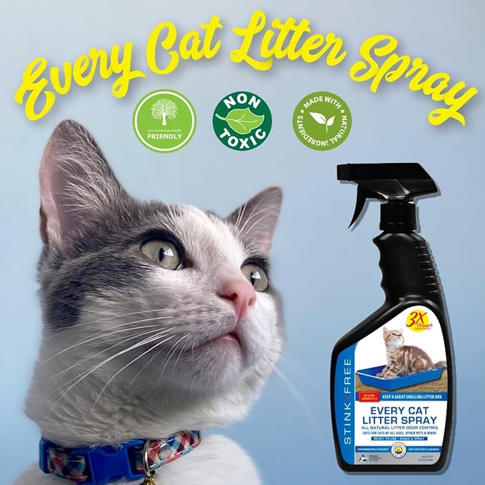 Every Cat Litter Spray Odor Eliminator (2 Pack) - Cut Litter Box Changes in Half! 24 oz.