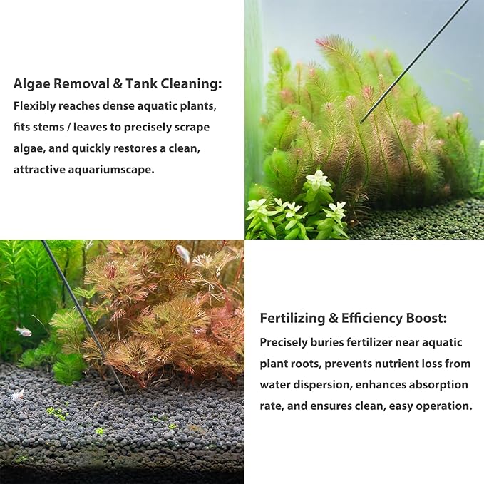 LINLAN Stainless Steel Aquarium Root Fertilizer Injector Kit, 19.6 Inch Long Stainless Needle, 5mL & 20mL Syringes, Precise Liquid Feeding Tool for Freshwater Planted Tanks
