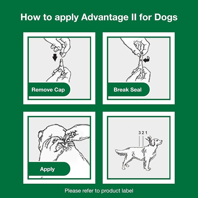 Advantage II Large Dog Vet-Recommended Flea Treatment & Prevention | Dogs 21-55 lbs. | 6-Month Supply