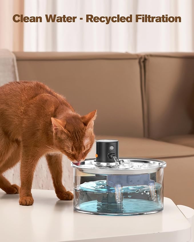 VKIMISS Cat Water Fountain Filters: Pet Water Dispenser Filter Replacement | Official Cat Fountain Replacement Filters & Pre-Filter Sponges for VKIMISS 108oz Automatic Pet Fountains