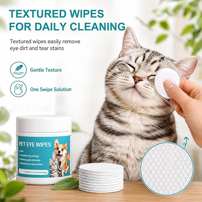2Boxes Eye Defense Wipes,Tear Stain Remover for Pet,Gentle Eye Wipes for Dogs,Keeps Your Dog’s Eyes Clean,Daily Eye Cleaning Wipes for Dogs and Cats(100 Wipes/Box)