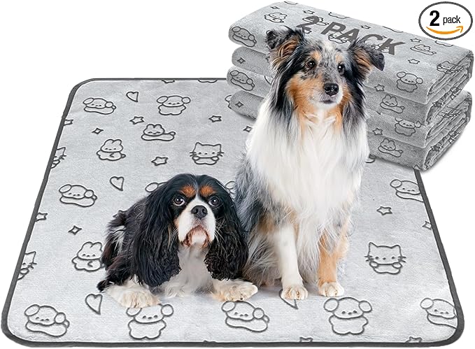 Qeils Reusable Puppy Pads, 2 Pack Washable Pee Pads for Dogs, Waterproof Non Slip Wee Wee pad, Absorbent and Leakproof Training Mats for Potty, Crate, Playpen, Bed, Sofa, 36"x 36"