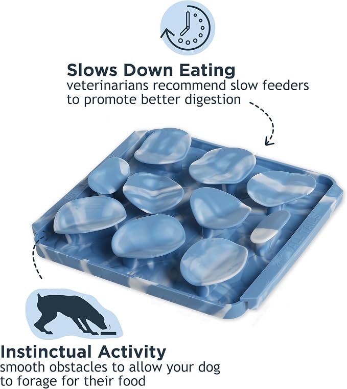 Tall Tails Rock Foraging Mat for Dogs and Cats – Slow Pet Feeder Puzzle Mat for Easy & Engaging Feeding