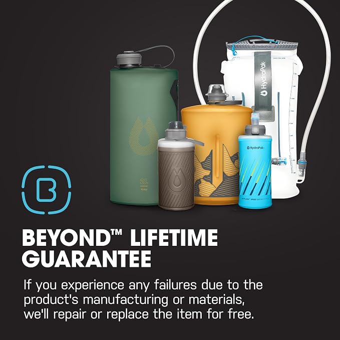 HydraPak Seeker - Collapsible Camping Water Storage (2L) - BPA & PVC Free, Hydration Reservoir Bag, Leak Proof - Sutro Green