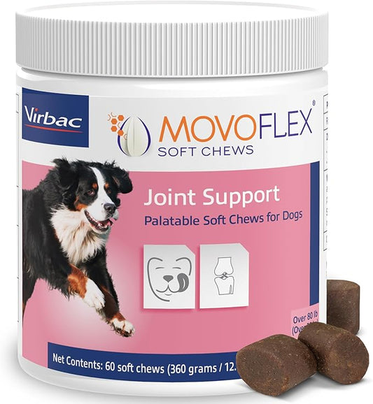 MOVOFLEX Soft Chews Hip and Joint Support Supplement for Large Dogs - 60 Count by Virbac