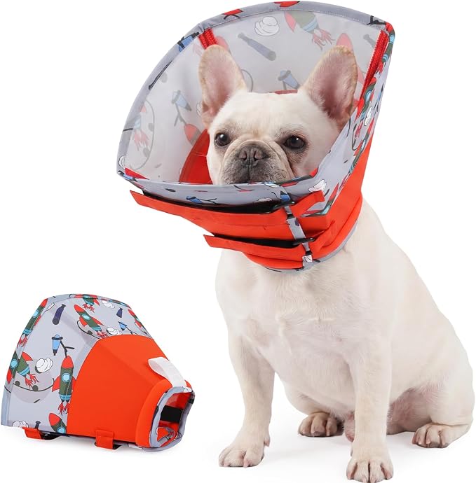 Allroaring Dog Cone, Soft Dog Cone Collar to Stop Licking, Adjustable Cones for Small Dogs, Comfy Pet Recovery Collars & Cones Alternative for After Surgery Wound Healing, Red S