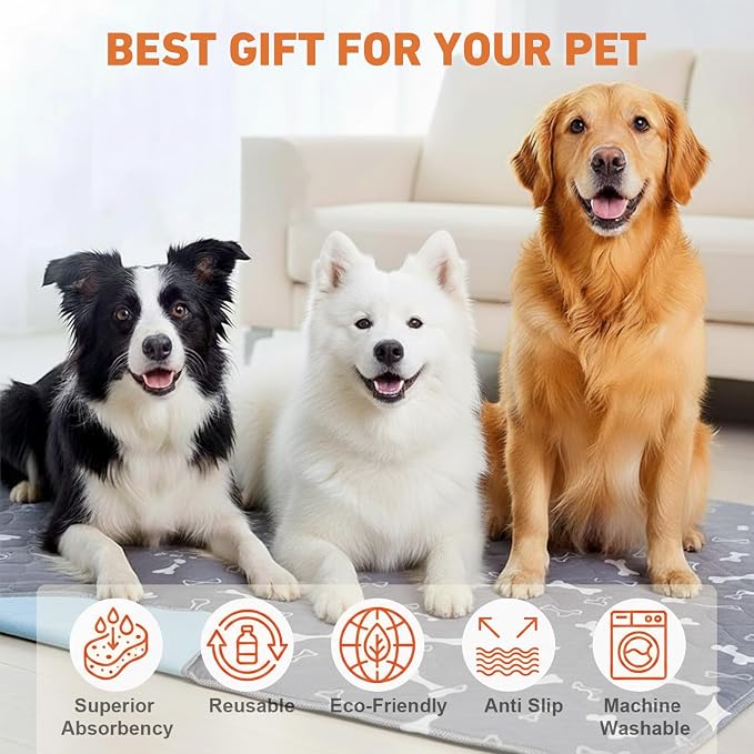 Puppy Pee Pads with Pheromones,Forever Pad,Washable Pee Pads for Dogs,Reusable Dog Pee Pads,Waterproof and Leak-Proof,Non-Slip Base Training Pad Suitable for Home(Brown Puppies,XS:11.8*11.8in)