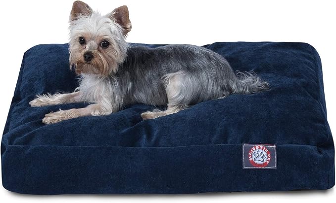 Majestic Pet Villa Rectangle Dog Bed Washable – Non Slip Comfy Pet Bed – Crate Bed with Removable Washable Cover – Kennel Bed for Sleeping, Polyester Fiber, Small, Navy