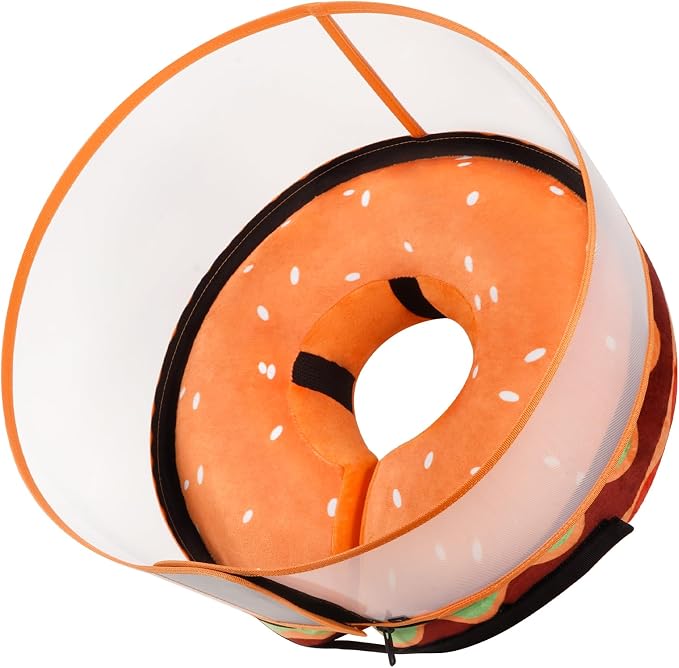 Inflatable Dog Cone Collar with Detachable Enhanced Anti-Licking Shield, Soft Neck Donut Collar for Dogs After Surgery, Adjustable Dog Cone Alternative for Large Medium Small Dogs & Cats