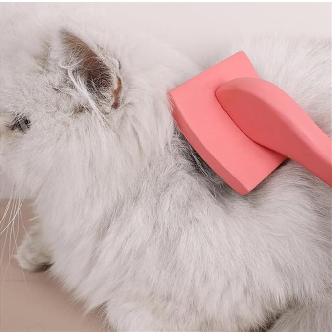 Professional Pet Grooming Brush - Long Handle Hair Remover for Dogs, Reusable Deshedding Rake(Red)