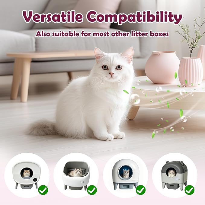 4PCS Deodorizer for Cumrige Self Cleaning Litter Box,Odor Remover with Fumoi Automatic Cat Litter Box,Infused with Camellia, Enduring Scent, Keeps Home Inviting