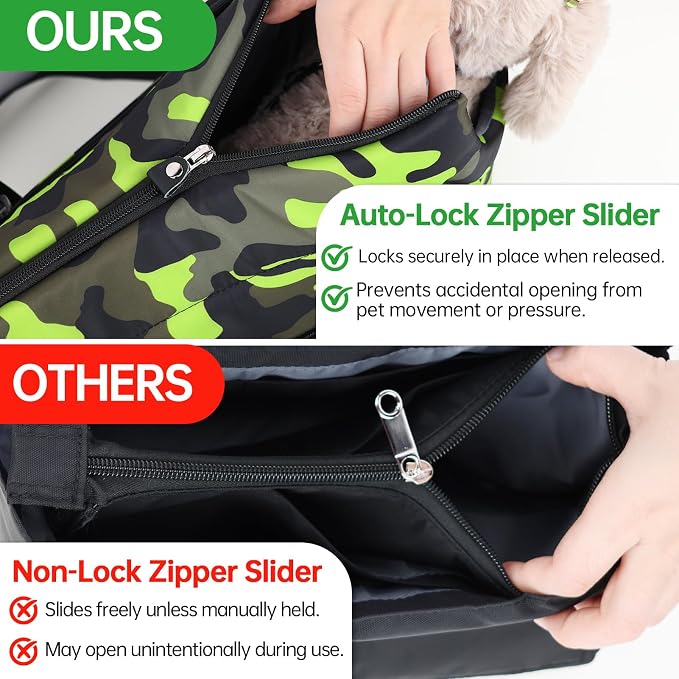 10mm Padded Tote Bag Carrier for Dog Cat Below 15.5lb/7kg-Camouflage Green
