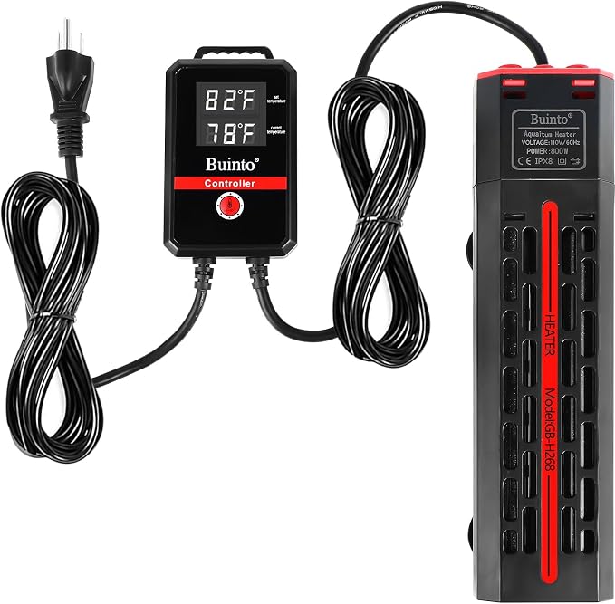 Aquarium Heater 300W/500W/800W/1200W, Submersible Fish Tank Heater with Digital LED Controller and Intelligent Leaving Water Automatically Stop Heating System, for Freshwater and Saltwater (1200W)