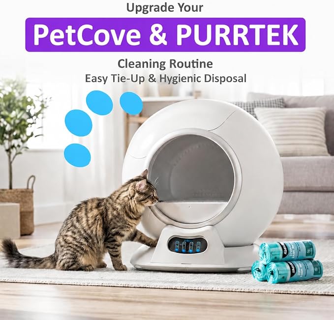 150 Count Cat Litter Liners - Compatible with Petcove & Purrtek Litter Boxes – Heavy Duty, Leak-Proof
