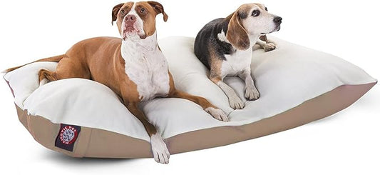 Majestic Pet Rectangle X-Large Dog Bed Washable – Removable Slipcover Pet Bed – Dog Crate Bed Super Value Pillow Dog Bed – Dog Kennel Bed for Sleeping - Dog Bed X-Large Breed 42 x 60 Inch – Khaki