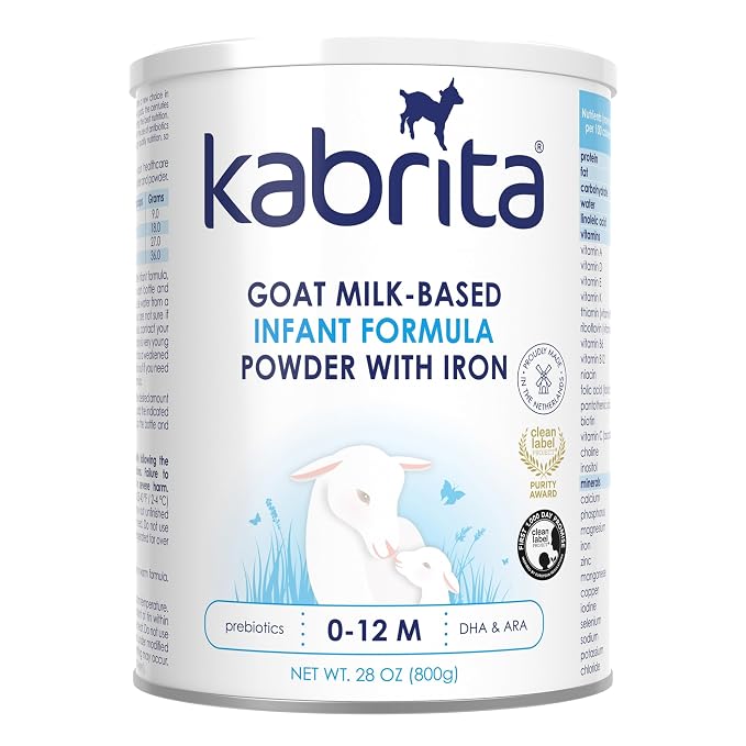 Kabrita Goat Milk-Based Infant Formula Powder, Designed for Gentle Digestion, Gentle Alternative to Cow’s Milk, with Iron, DHA, ARA & Prebiotics, for Infants 0–12 Months, Non-GMO, 28 oz (Pack of 2)