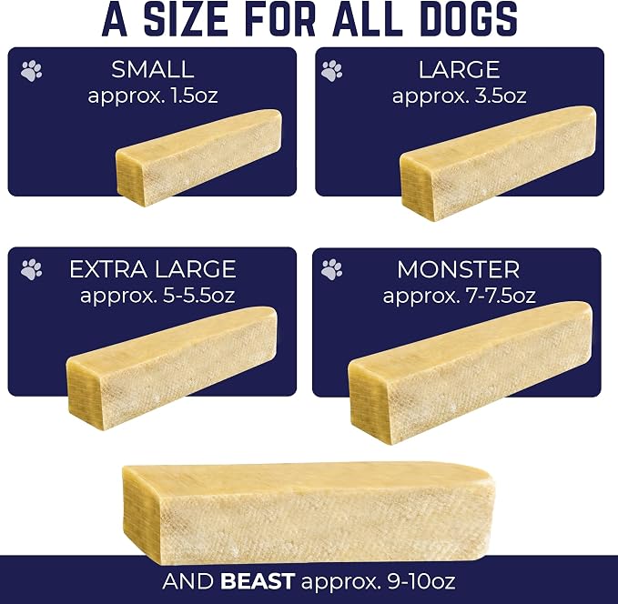 Devil Dog Pet Co. Himalayan Yak Cheese Dog Chews for Large and Giant Breeds & Aggressive Chewers - Long Lasting, Rawhide Free, High Protein - Cleaner Teeth, Anxiety & Boredom Relief - 3 Pack