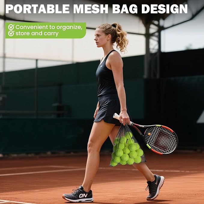 FURWEY Tennis Balls, 12/24/36/80 Pack Bulk Tennis Balls Pressureless Tennis Ball, Come with Mesh Bag for Easy Transport,Pet Dog Playing Balls, Good for Beginner Training Ball