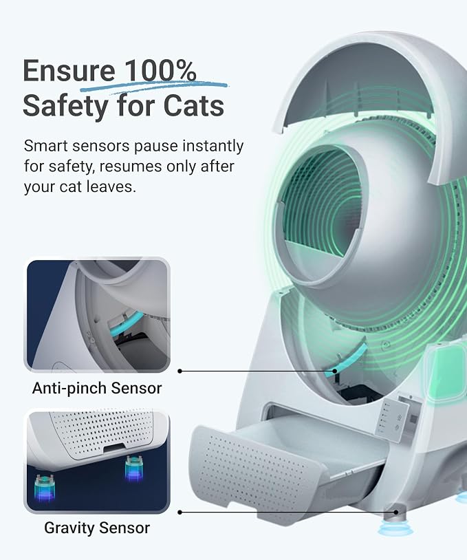 CATLINK 2026 Upgrade Self Cleaning Cat Litter Box with Mat, Automatic Litter Box for Multiple Cats 3.5 to 22 lbs, Double Odor Control, Safety Sensors