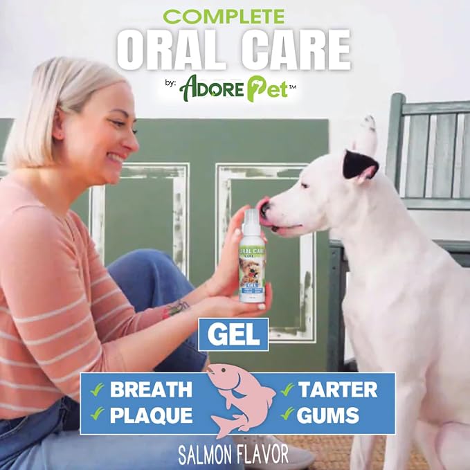 Adore Pet Complete Oral Care Gel for Dogs, Salmon, 4 oz