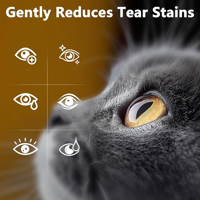 Pet Eye Cleansing Gel for Dogs & Cats, Daily Eye Care, Pet Tear Stain Cleaner, Gentle Tear Stain & Secretions Remover for Pet Daily Use, 4 Pack
