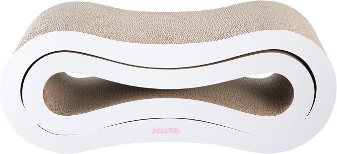 CSR1014B Suvi 26" Modern Cardboard Infinity 2-in-1 Lounge Bed Cat Scratcher with Catnip, Cloud