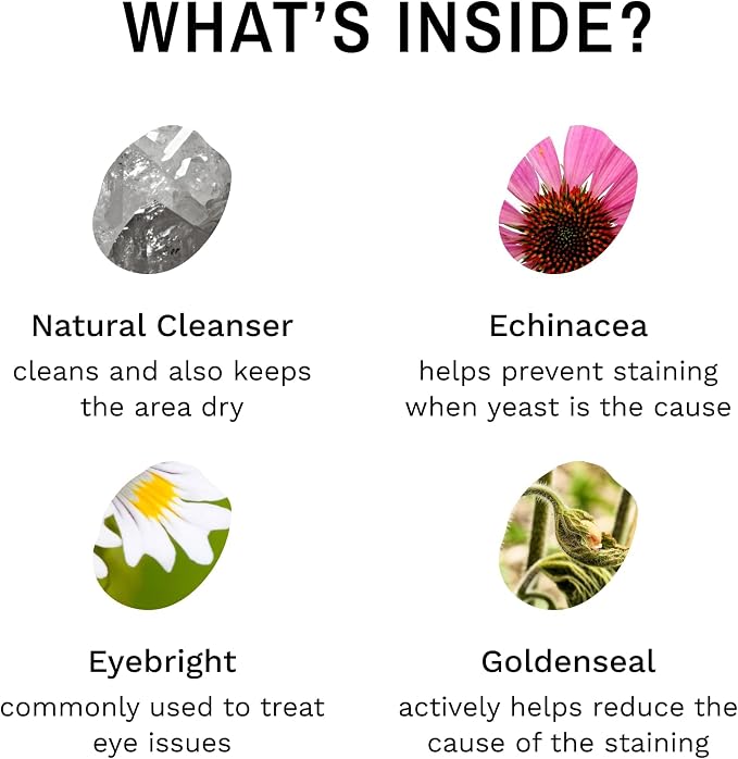 Eye Envy Tear Stain Remover Powder for Dogs and Cats. Natural, Safe Formula. Apply Around Eyes. Absorbs and Cleans Tears and Staining. Keeps Area Dry. Made in The USA. (.5 oz)