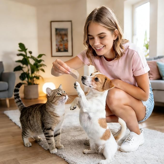 MON2SUN Freeze Dried Duck Breast Treats for Dogs & Cats - Whole Cut Chunks, Single Ingredient, High Protein, Grain Free Food Topper & Training Snacks, 9.2oz