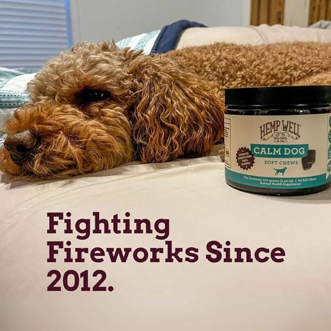 Hemp Well Calm Dog Soft Chews: 60 ct. Organic Hemp Infused with Melatonin - Calming Chews for Separation, Thunderstorms, and Stressful Situations