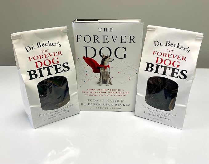 Dr. Becker's The Forever Dog Beef Bites | Made with Curcumin, Nicotinamide Riboside, Carnosine & Quercetin | Organic Beef Liver Training Treats for Dogs & Cats, 5 oz (Pack of 3)