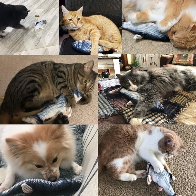 Tocirelo Cat Toys for Bored Indoor Adult Cats - Cat Chew Ropes and Flopping Fish Cat Toy