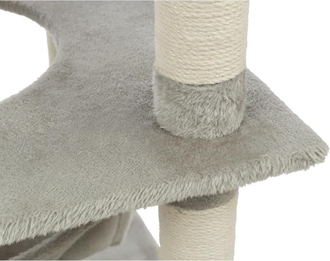 TRIXIE Abby 63.5" Cat Tower, 4-Level Sisal & Plush Cat Tree, Cat Scratcher, Condo, Hammock, Platforms Dangling Cat Toy