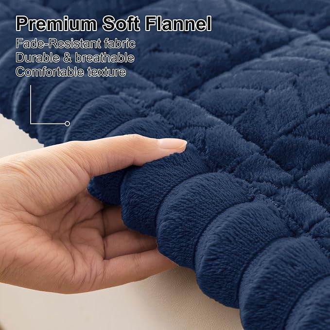 Smiry Couch Cover for Dogs, Non Slip Fuzzy Pet Sofa Covers Washable for 3 Cushion Couch, Soft Thick Furniture Protector for Cats Dogs, Against Fur, Dirt, Scratch Resistant (Navy, 27.6"x88")