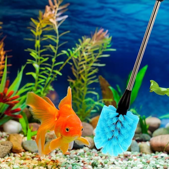 Fish Tank Cleaning Tools, Aquarium Gravel Brush, Scrubber & Glass Cleaning Kit | Professional Aquarium Accessories Set, Glass Scrubber & Brushes for Fish Tank Gravel and Daily Maintenance Cleaning