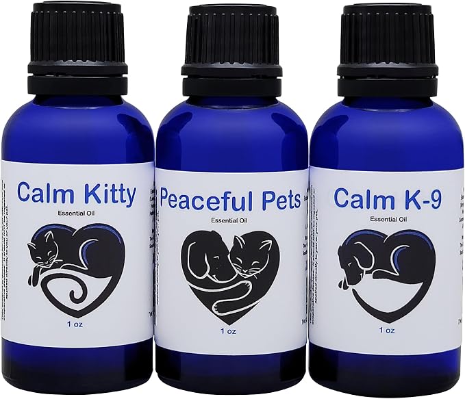 The Cat's MeWow Peaceful Pets Calming Essential Oil - Natural Stress Relief & Anxiety Relief for Cats & Dogs - Drug-Free Calming Solution