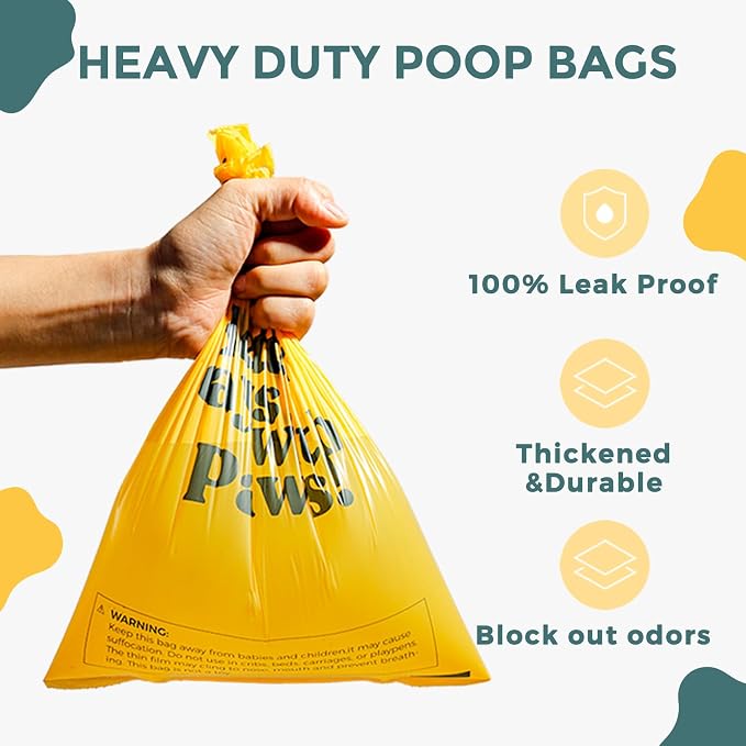 Dog Poop Bags Rolls Extra thick and Guaranteed Leak Proof Poop Bags for Dogs,120 Count 8 Rolls,Unscented,Cornstarch Based Doggie Poop Bag for Puppy and Big Dogs