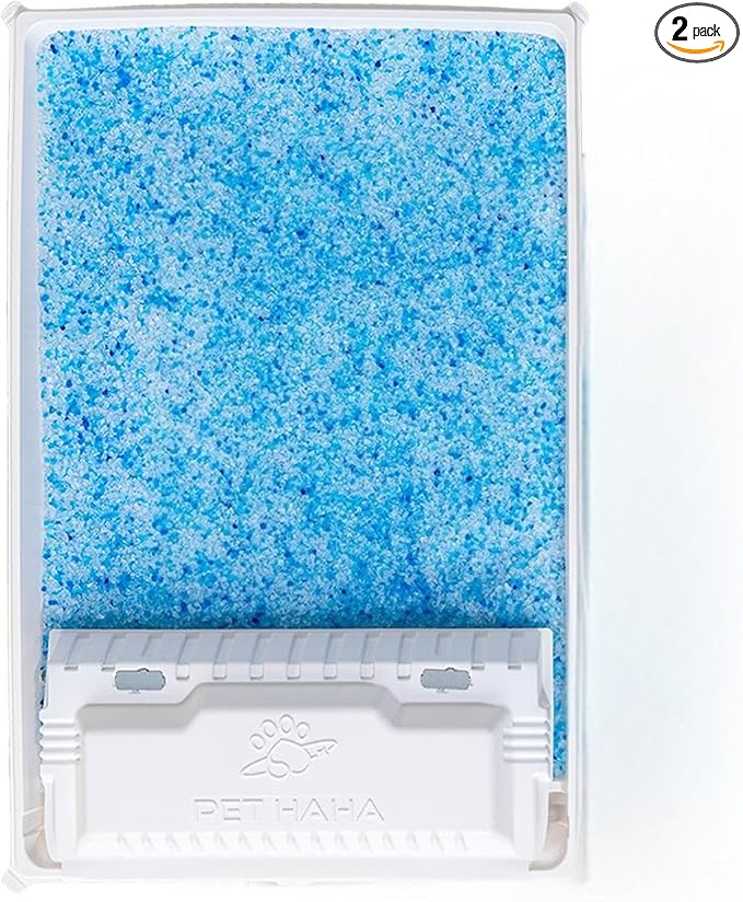 Crystal Cat Litter and Disposable Litter Trays 2 Sets Compatible with Petsafe Scoop-Free Classic/Legacy/Smart Litter Boxes, Triple Leak Proof Design, Excellent OdorControl, One-Hand Disposing.