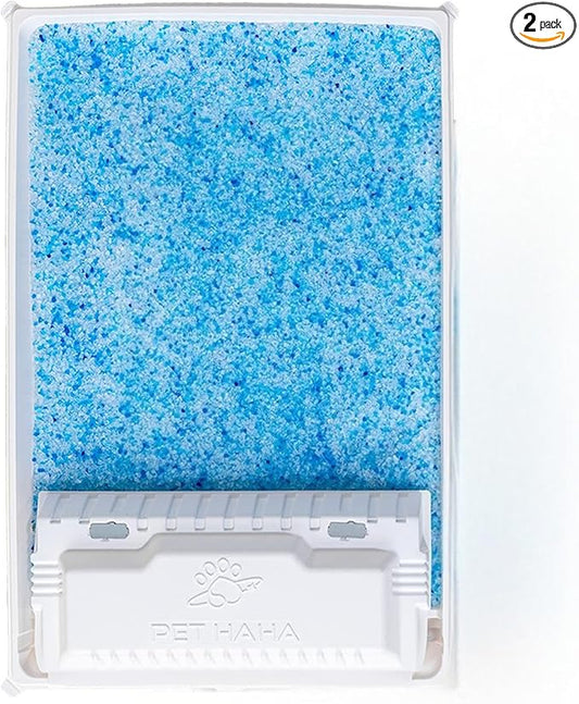 Crystal Cat Litter and Disposable Litter Trays 2 Sets Compatible with Petsafe Scoop-Free Classic/Legacy/Smart Litter Boxes, Triple Leak Proof Design, Excellent OdorControl, One-Hand Disposing.