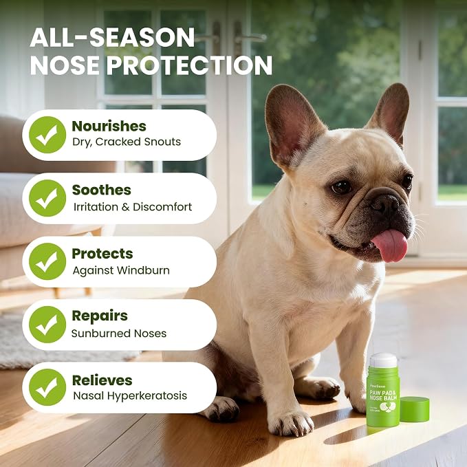 PawSono Lick-Safe Dog Paw & Nose Balm with Coconut Oil | All-Natural Moisturizer & Soother for Dry, Cracked Pads & Snout | Heat & Cold Pavement Protection Wax | Horse Hoof, Joint Care (1.3 oz