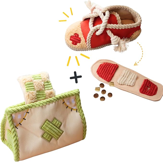 Interactive Hide and Seek Dog Puzzle Toys for Large Medium Small Dogs, 2 in 1 Snuffle Toys