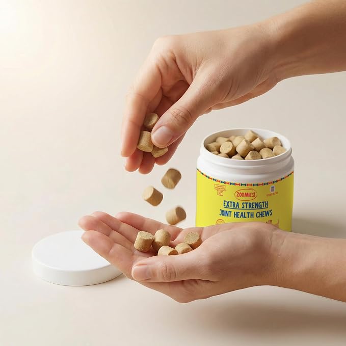 Zoomies Hip & Joint Supplement for Dogs - Soft Chews with Eggshell Membrane, Boswellia, MSM - Joint Support for Senior Dogs - Made in USA - 60 Chews