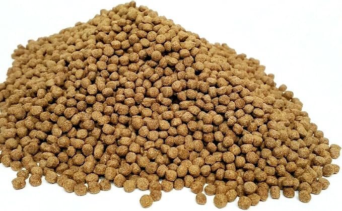 42% Protein 4mm - 3/16" Floating Anchovy Meal Pellets for Koi Fish and All Pond Fish with Natural Color Enhancing Krill - 5-lbs
