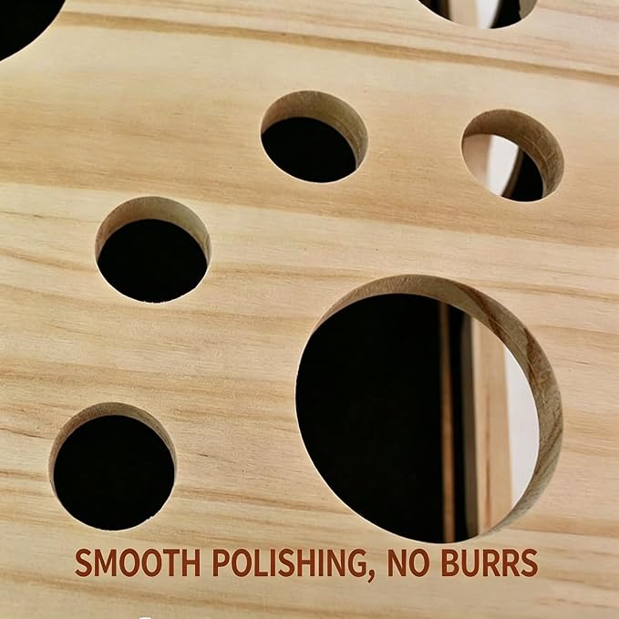 Cat Scratch Puzzle Enrichment Maze Box Wooden Nail File with Bell Ball Sandpaper Inside, Stress-Free Alternative to Nail Clippers and Grinders, for Cats that Hate Nail Trimming (Style-A)