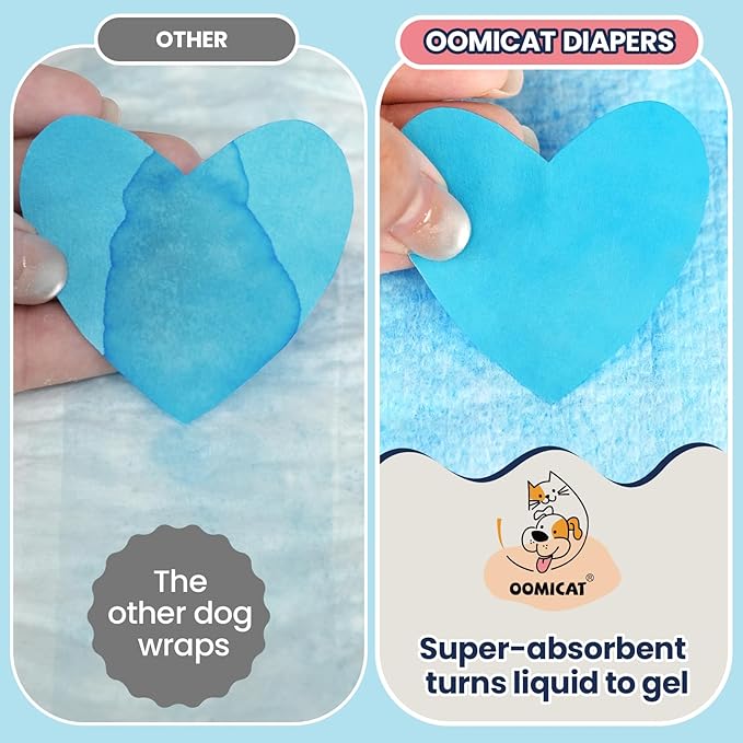 Male Dog Diapers Disposable, Small 50 Ct, Quick Dry Puppy Diapers Male with Leak-Proof Design, Comfortable Belly Bands for Male Dogs, Fit for Teddy, Beagle, Dachshund