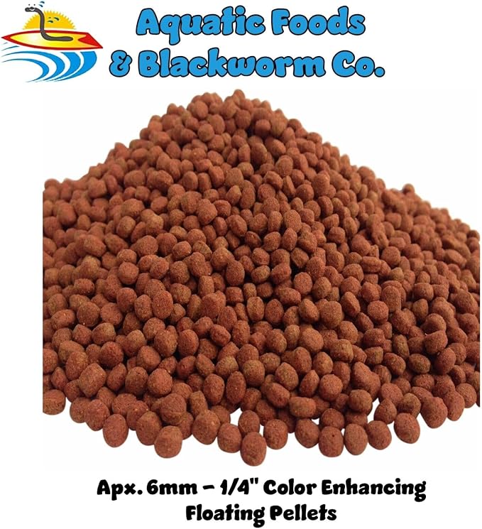 18-lbs, 6mm Koi & Pond Fish Floating Pellets, Color Enhancing Pellets with Anchovy Fish Meal, Krill, Astaxanthin. 6mm - 1/4" Color Enhancing Floating Pellets...18-lb -Box
